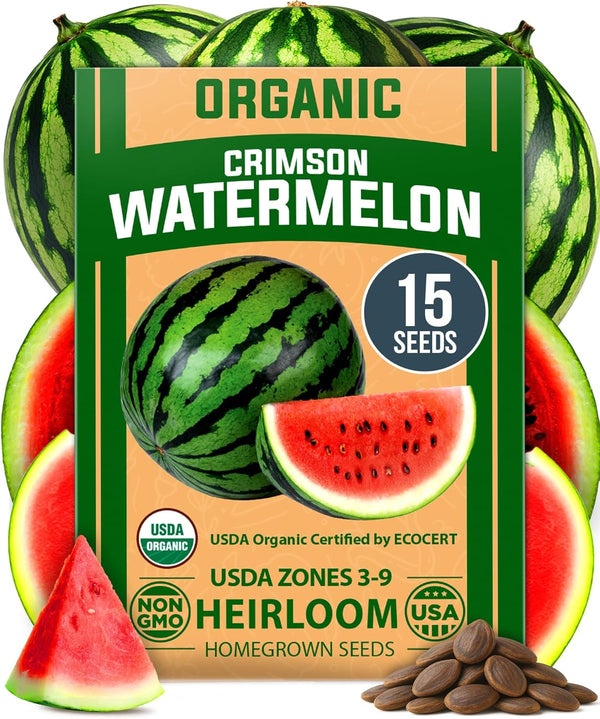 strawberry watermelon seeds Crimson Sweet Watermelon Seeds, 15 ct, Organic USA