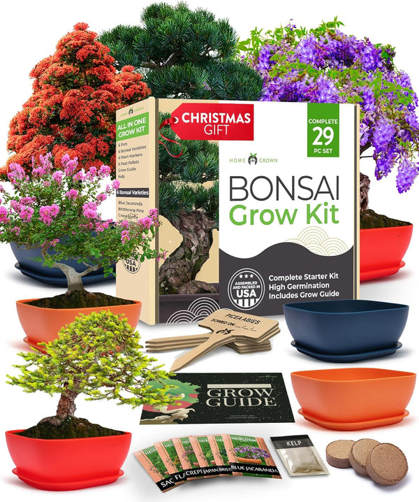 meakear bonsai tree growing kit Bonsai Starter Kit, 6 Seed Varieties, USA Grown