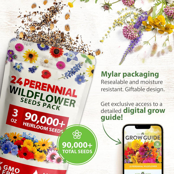 North American Wildflower Seeds, 24 Variety, 3oz