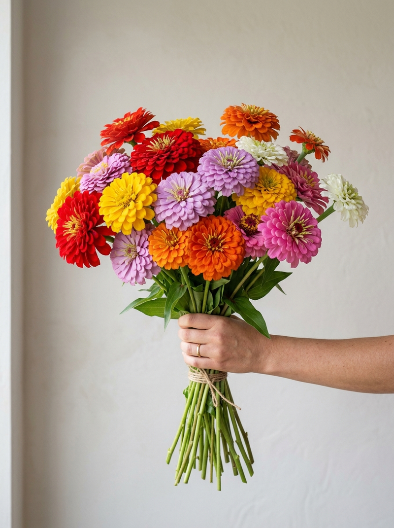 Double Zinnia bouquet