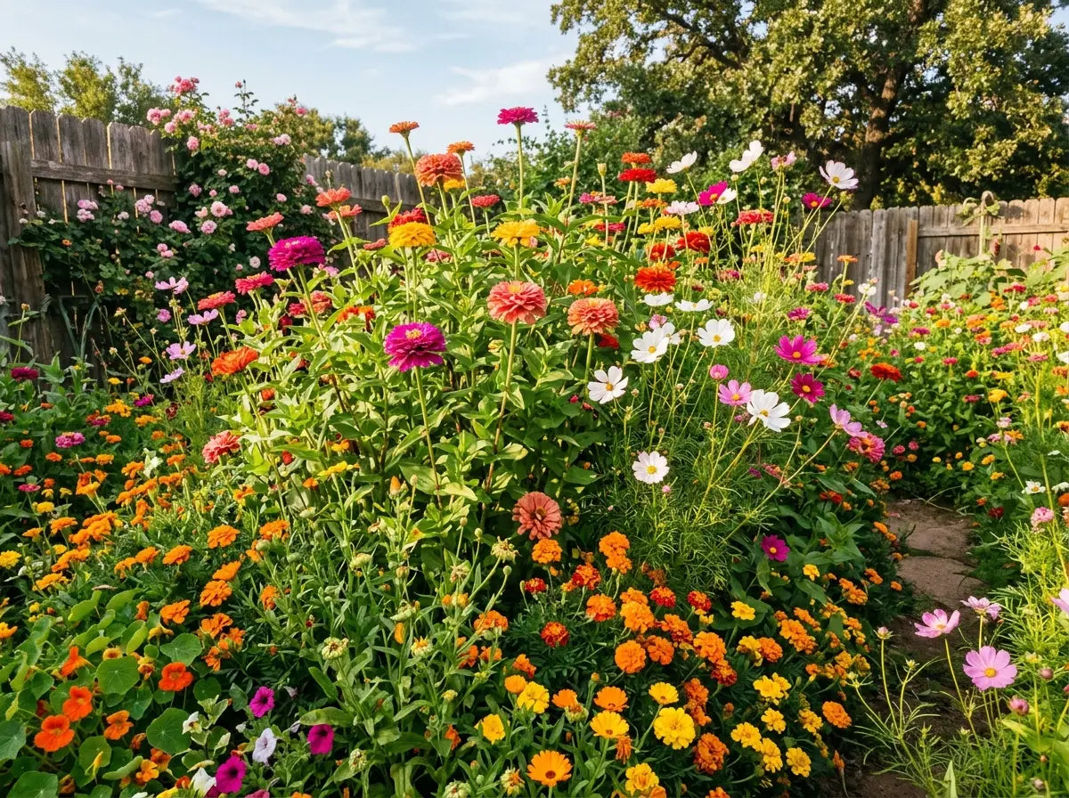 Mixed bed, all varieties visible together