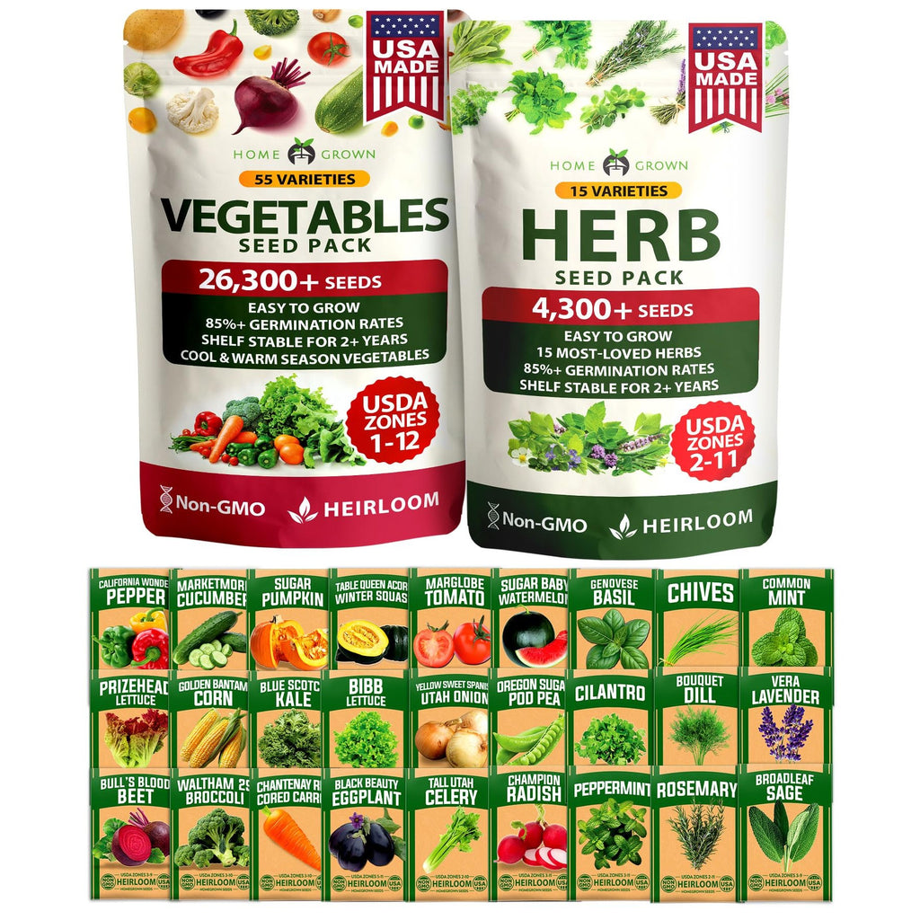 Herb & Vegetable Seed Vault - 70 Varieties (32,000+ Seeds)