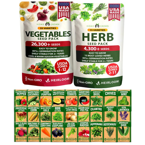 Herb & Vegetable Seed Vault - 70 Varieties (32,000+ Seeds)