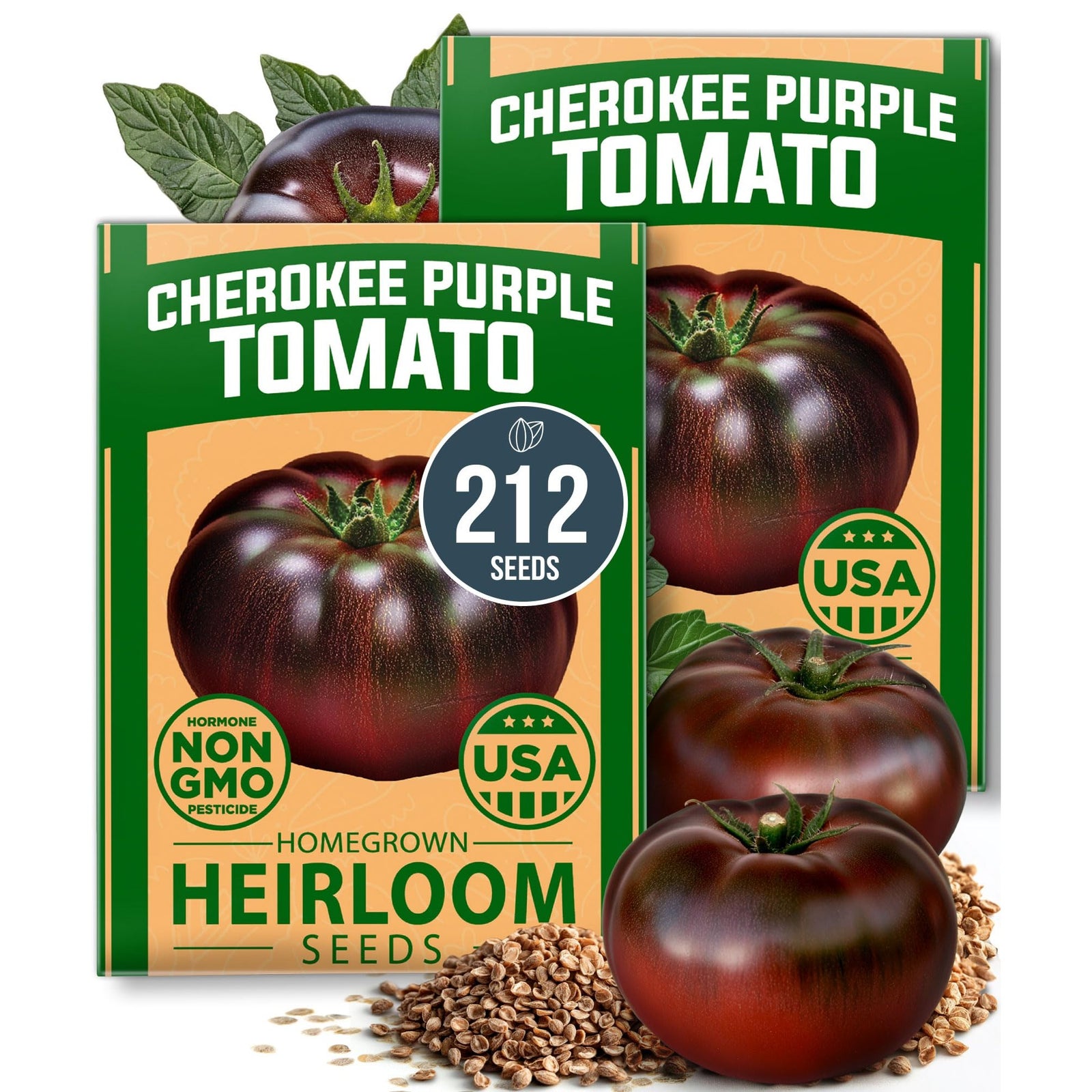 Cherokee Purple Tomato Seeds - 106 Seeds (2-Pack) - Smoky-Sweet