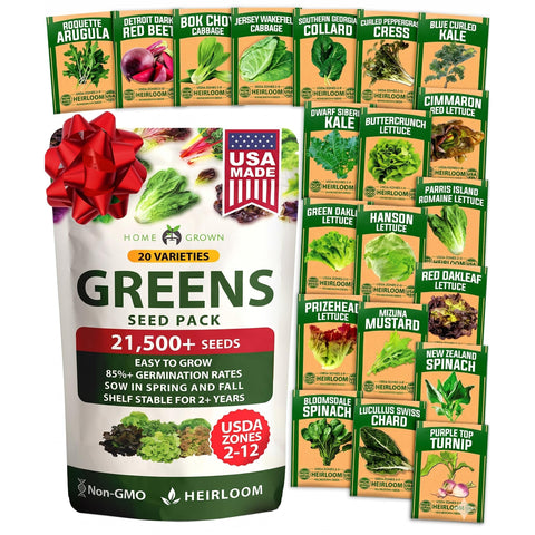 Lettuce Seed Pack - 20 Varieties (21,600+ Seeds) - Salad Greens Mix