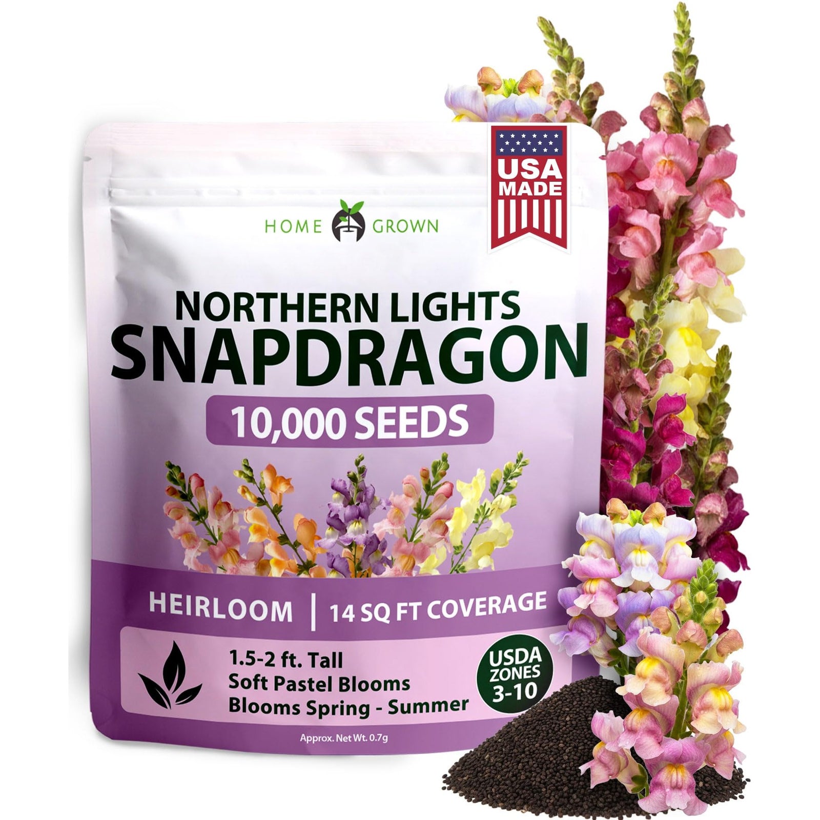 Northern Lights Snapdragon Seeds - 10,000 Seeds - Pastel Spikes