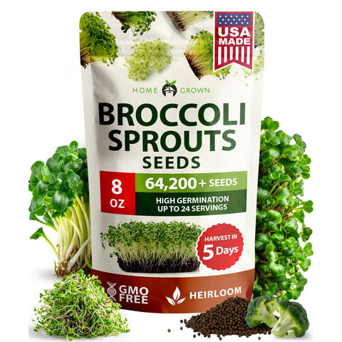 Broccoli Sprouting Seeds - 8 oz - Non-GMO USA Grown