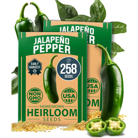 Jalapeno Early Pepper Seeds - 258 Seeds (2-Pack) - Early Harvest