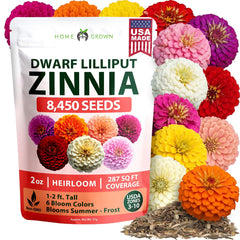 Lilliput Mix Zinnia Seeds - 8,450 Seeds (2oz) - Small 1.5-2