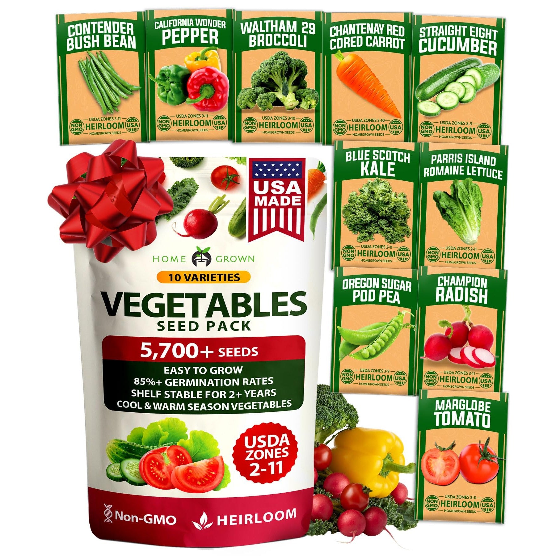 Heirloom Vegetable Seeds - (10 Variety)