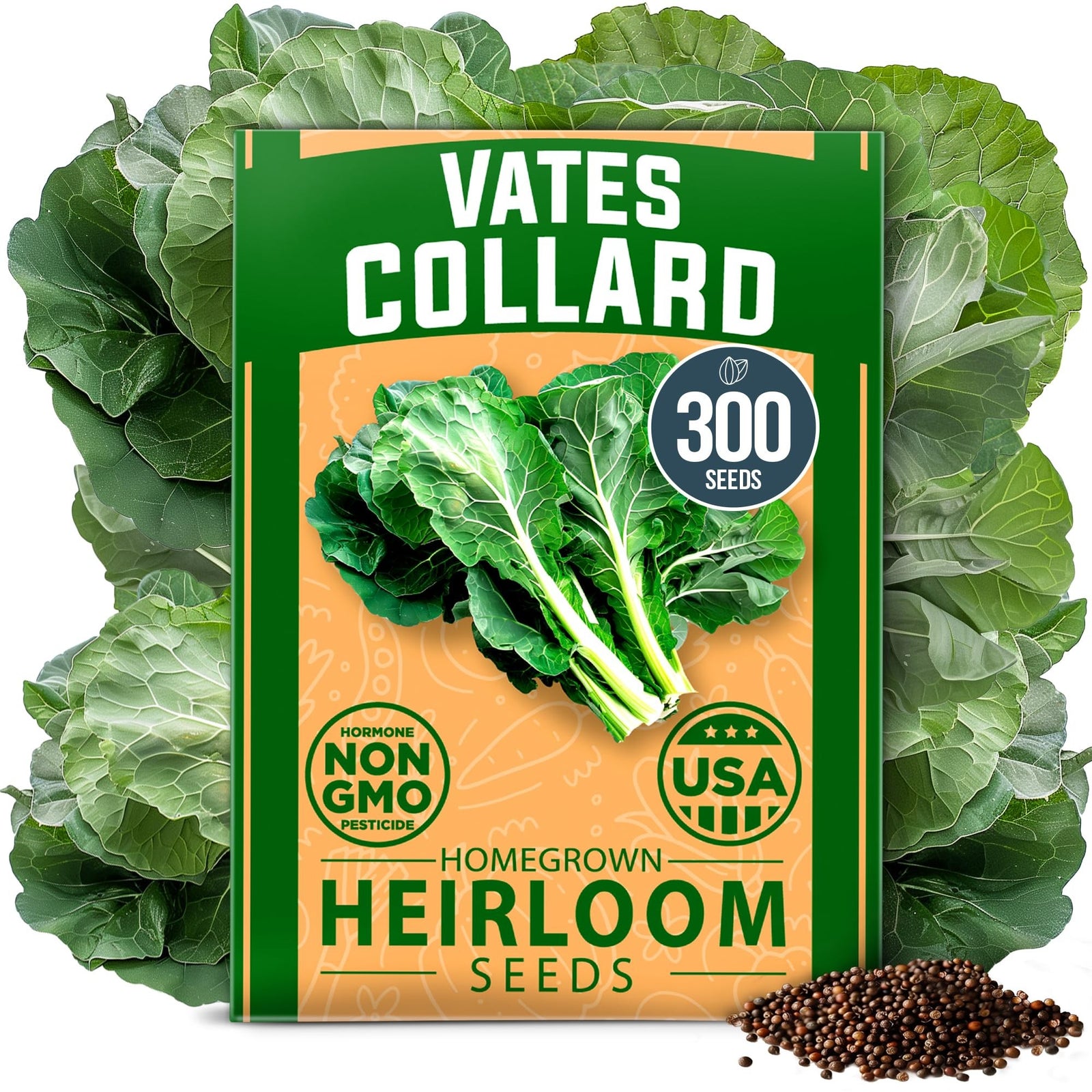 Vates Collard Seeds - 300 Seeds - Cold-Hardy Heirloom