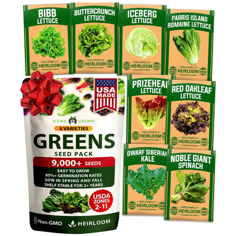 Lettuce and Leafy Greens Seeds - (8 Variety)