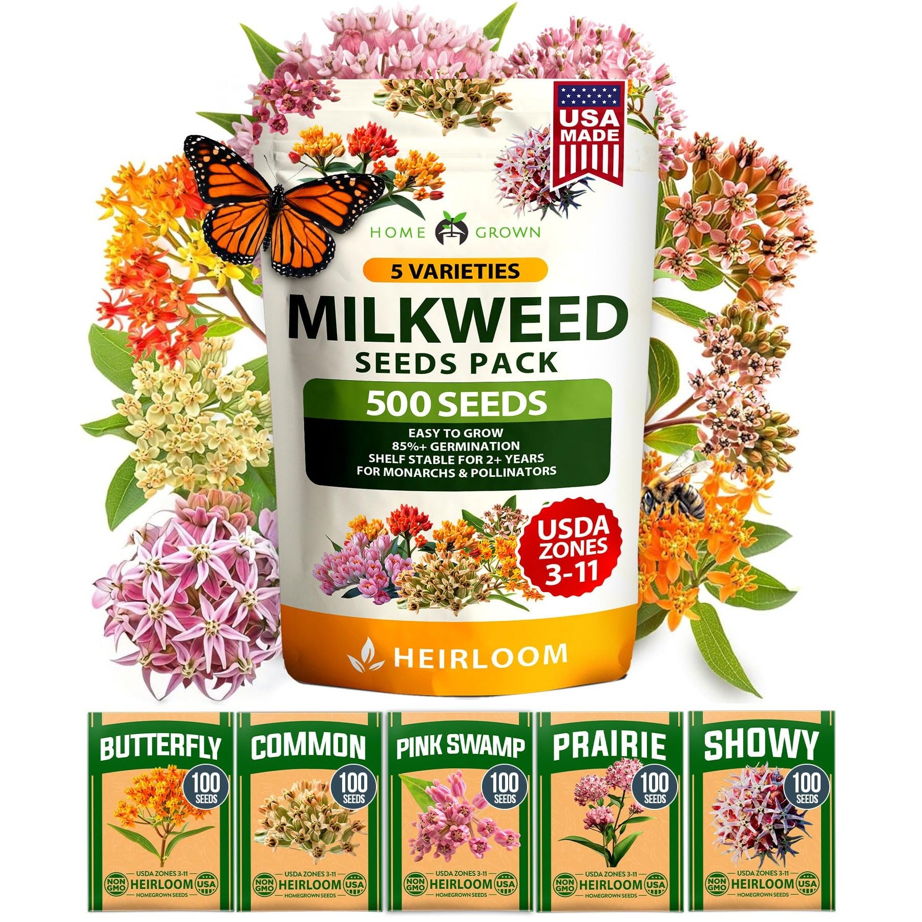Common Milkweed Seeds - Monarch Host Plant - Perennial