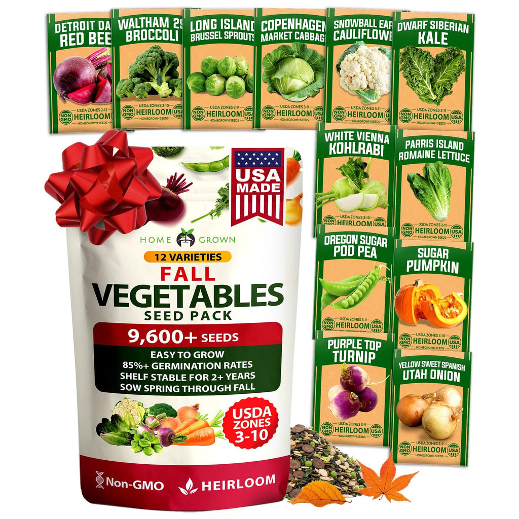 Fall & Winter Vegetable Seed Pack - 12 Varieties (9,600+ Seeds)