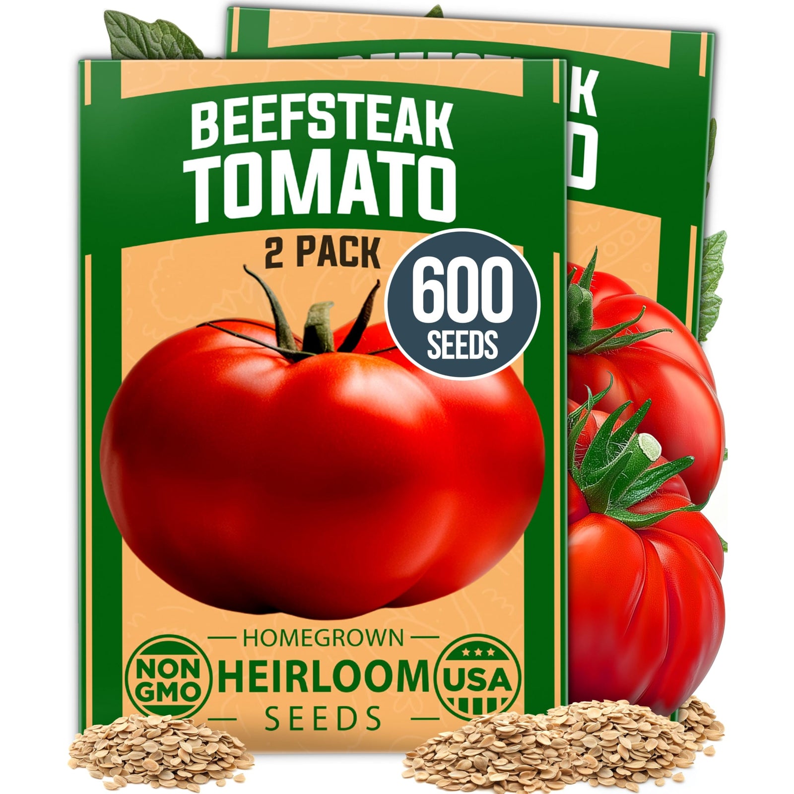 Beefsteak Tomato Seeds - 600 Seeds (2-Pack) - Classic Heirloom Slicer