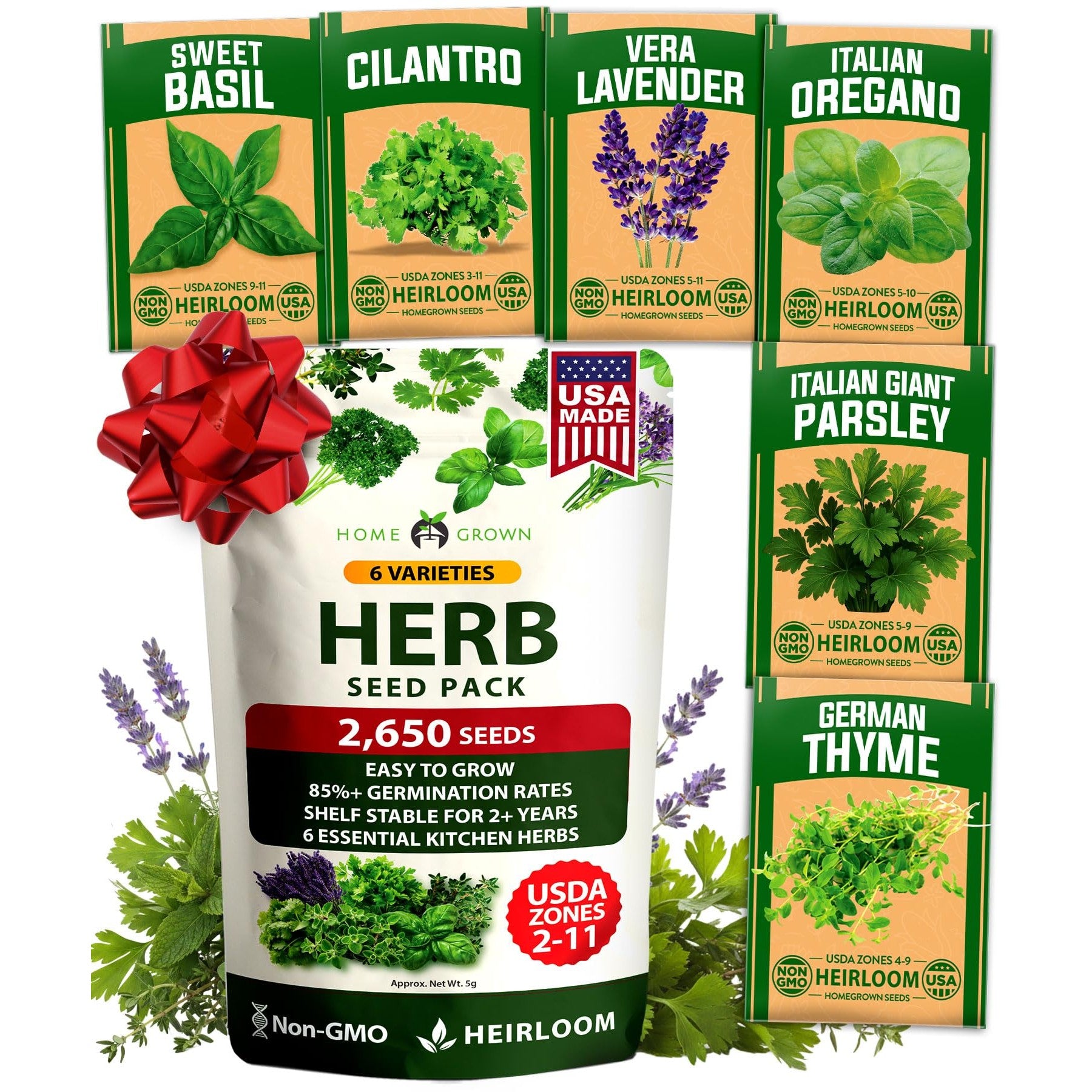 Herb Seed Pack - 6 Culinary Varieties - Indoor & Outdoor