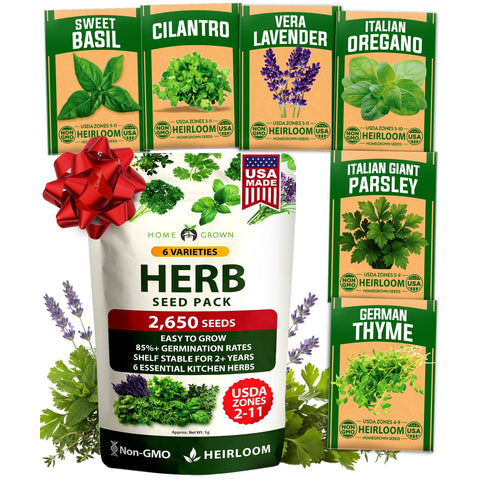 Herb Seed Pack - 6 Culinary Varieties - Indoor & Outdoor