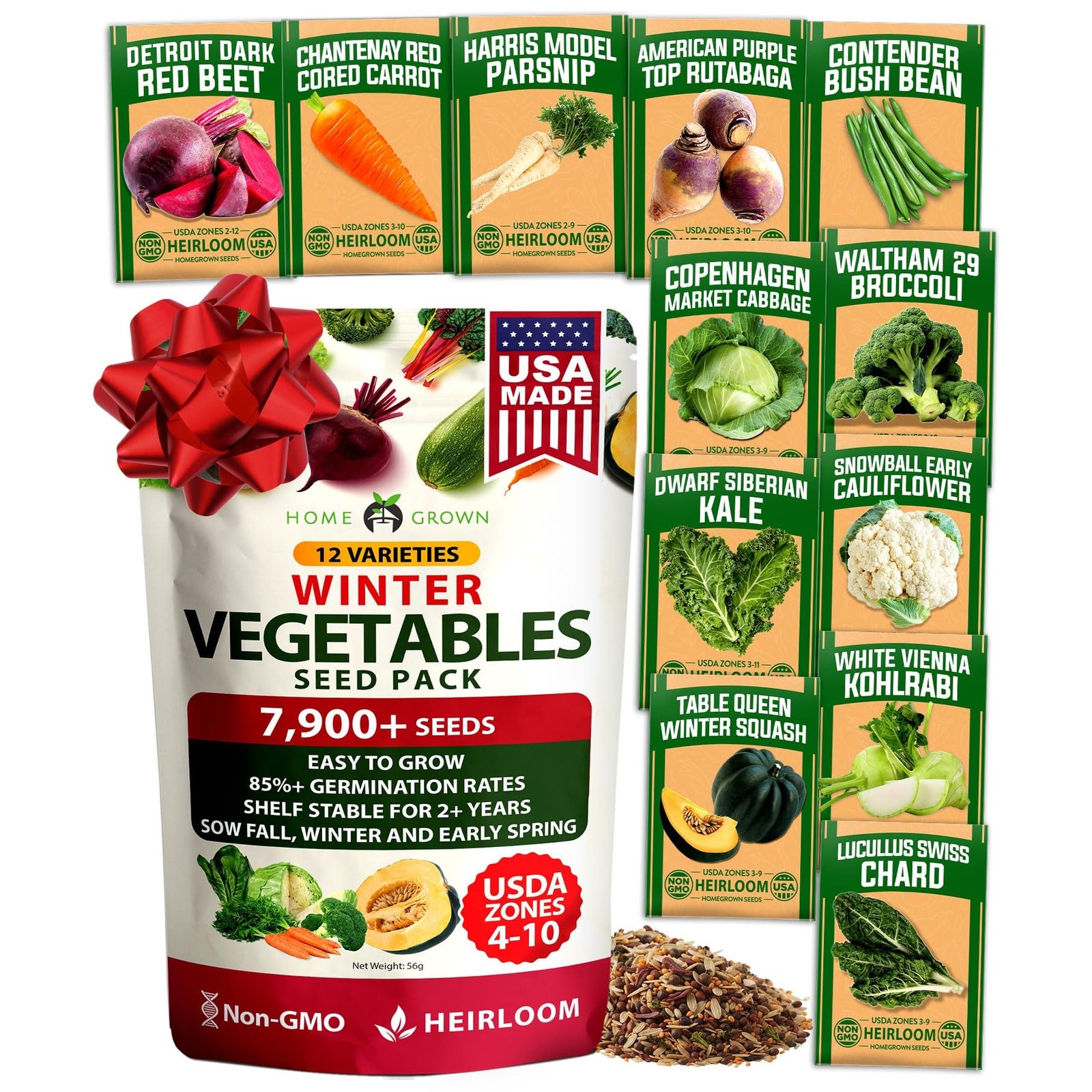 Winter Vegetable Seed Pack - 12 Varieties - Cold-Season Crops