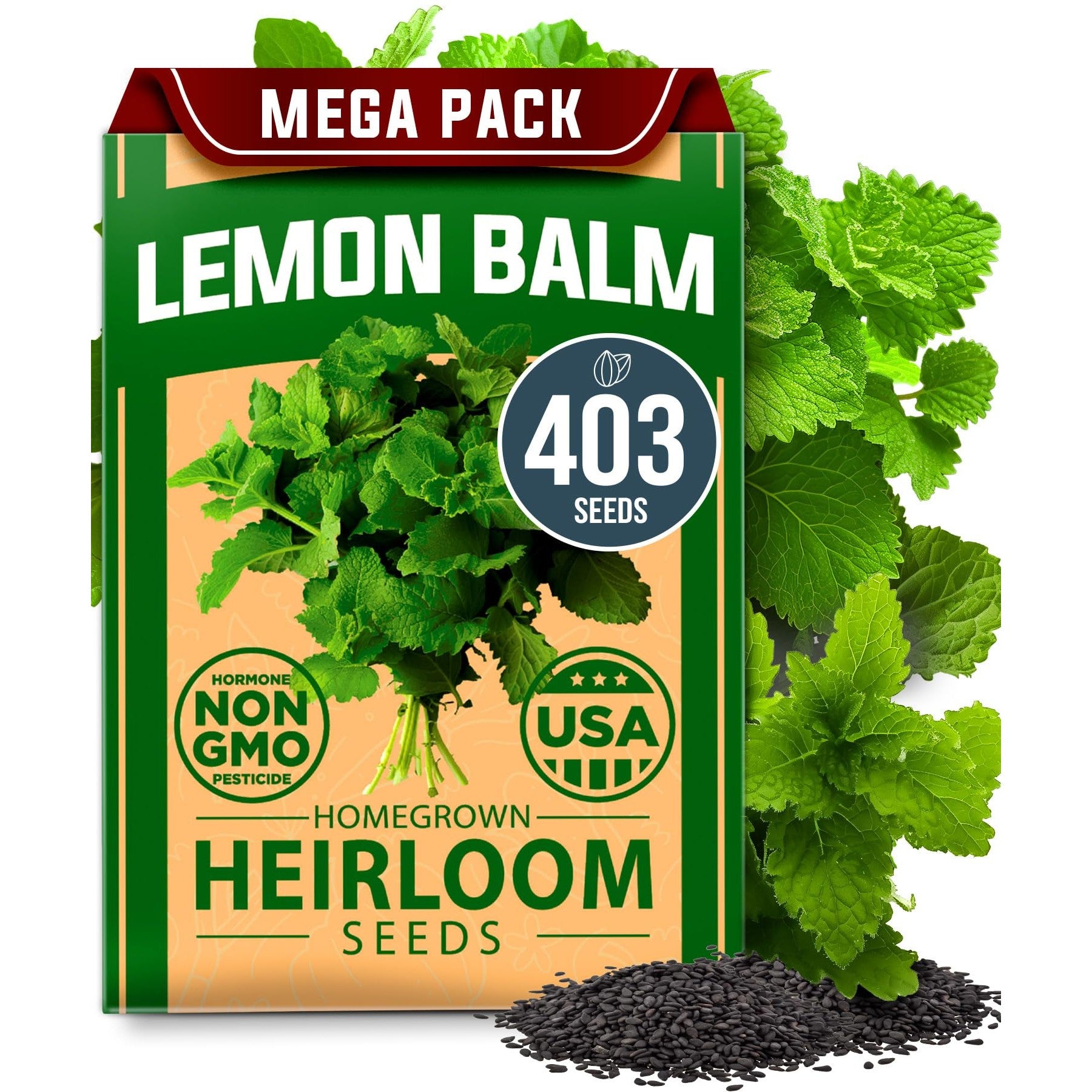 Lemon Balm Seeds - 403 Seeds - Citrus-Scented Perennial