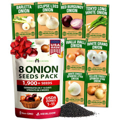 Onion Seed Pack - 8 Varieties - High Germination