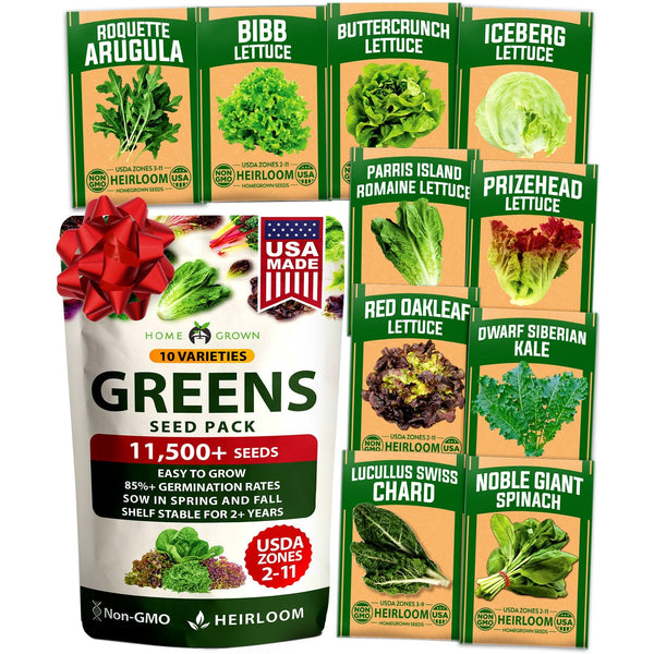 Lettuce and Leafy Greens Seeds - (10 Variety)