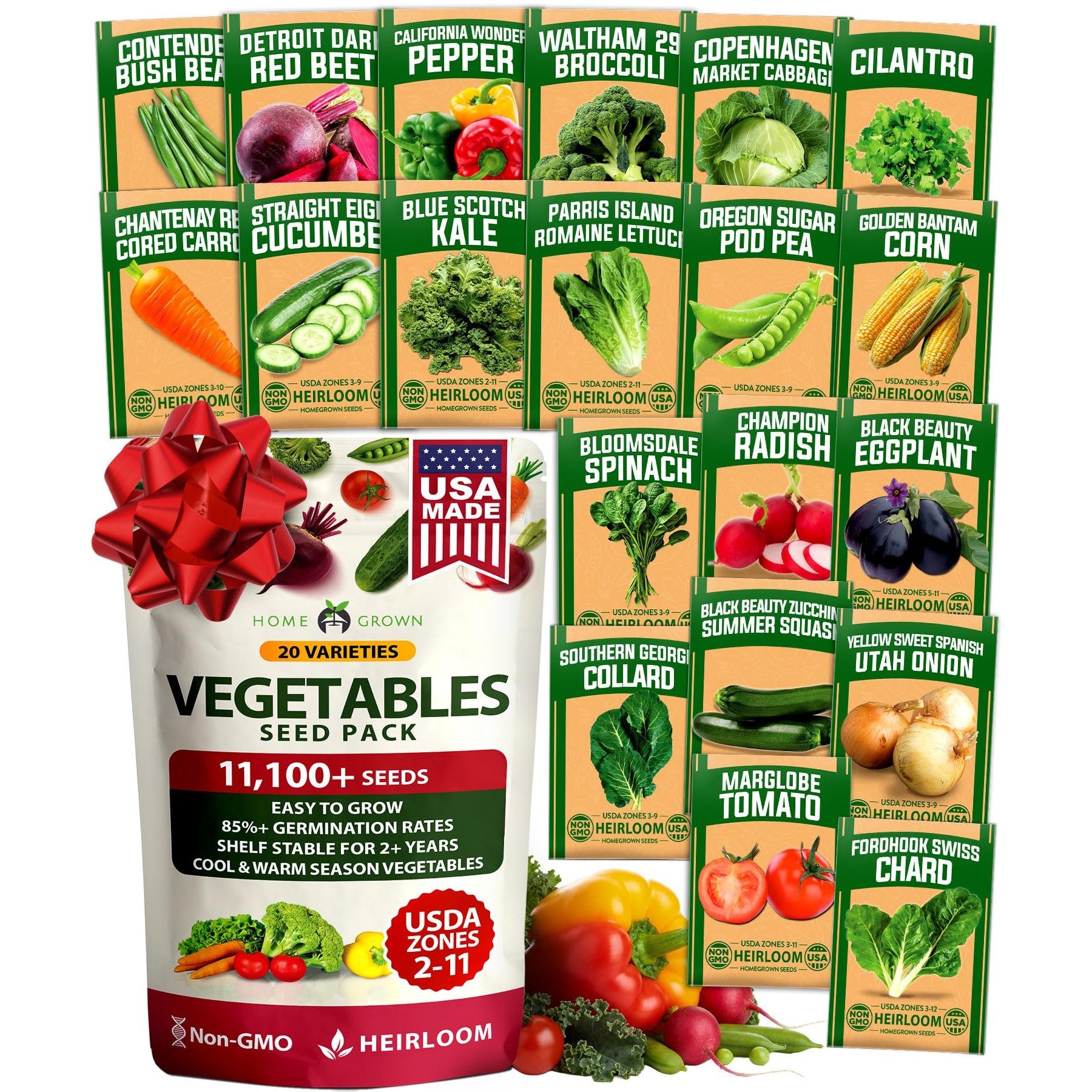 Heirloom Vegetable Seeds - (20 Variety)