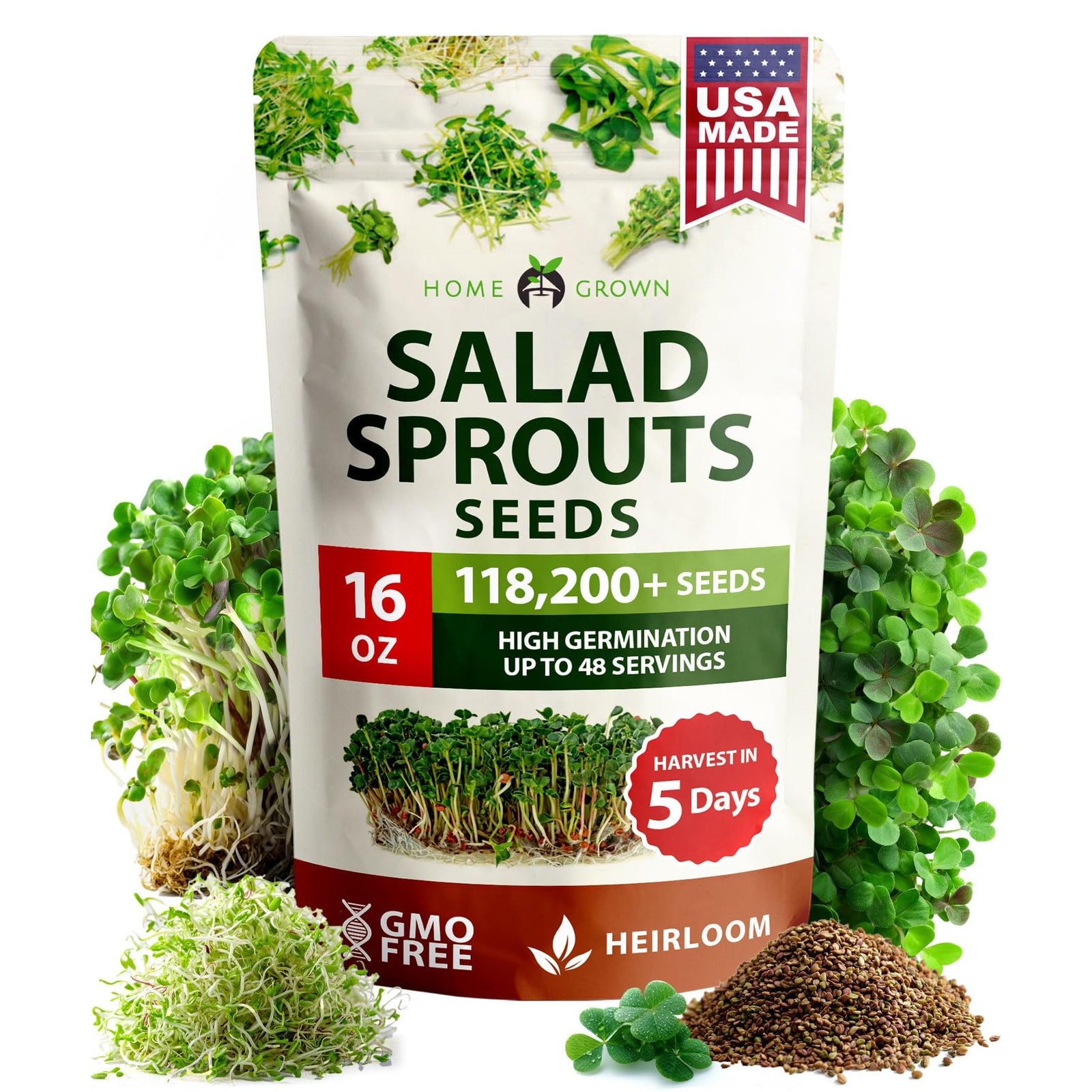 Sprouts and Microgreens Seeds Bulk Mix (16oz)
