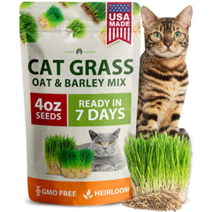 Cat Grass Seed Pack - 3 Varieties (495+ Seeds) - Oat, Barley & Alfalfa