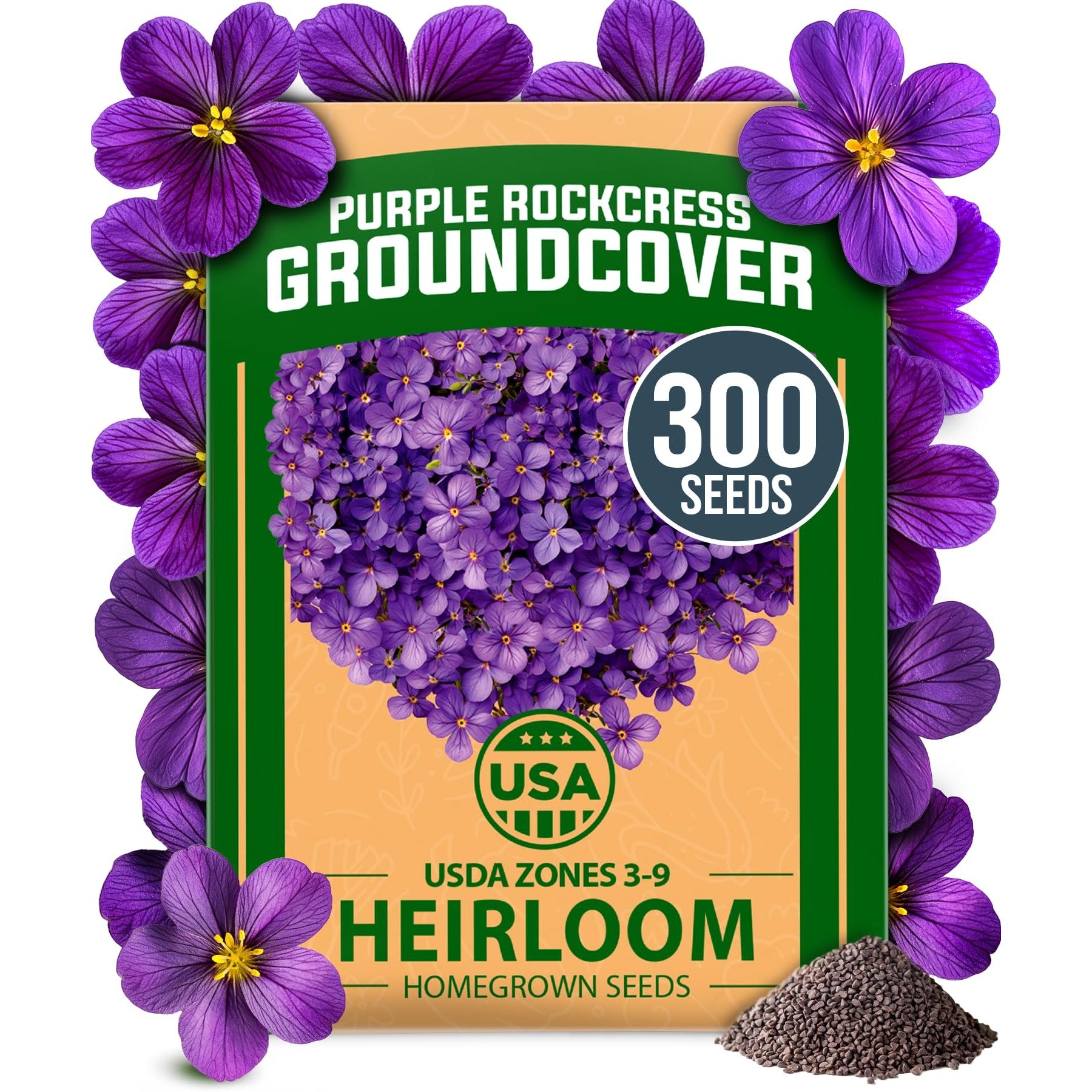 Aubrieta Rock Cress Seeds - 300 Seeds - Purple Perennial Ground Cover