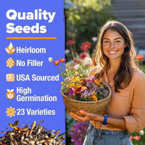 Birds & Butterflies Wildflower Seed Mix - Includes Milkweed