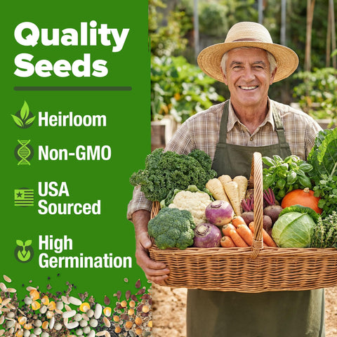 Herb & Vegetable Seed Vault - 70 Varieties (32,000+ Seeds)