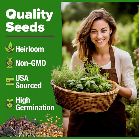 Herb Seed Pack - 20 Varieties (6,000+ Seeds) - With Plant Markers