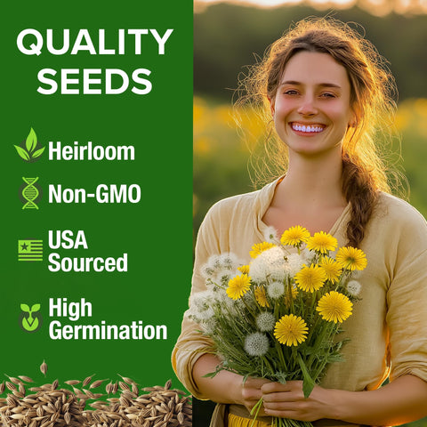 Dandelion Seeds - 600 Seeds - Edible Greens & Blooms