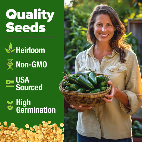 Jalapeño Pepper Seeds - 129 Seeds - Classic Heirloom Heat