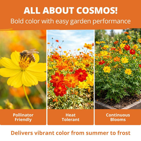 Bright Lights Cosmos Seeds - 2,500 Seeds - Easy-Grow Annual Mix