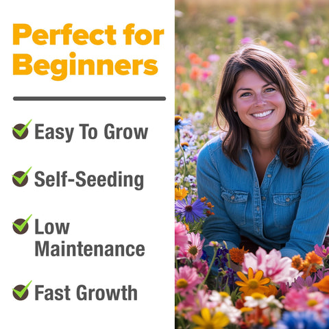 Wildflower Seed Mix - 89,000+ Seeds (2 oz) - 23 Varieties