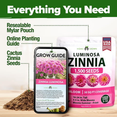Luminosa Zinnia Seeds - 1,500 Seeds (10g) - Bright Pink Blooms