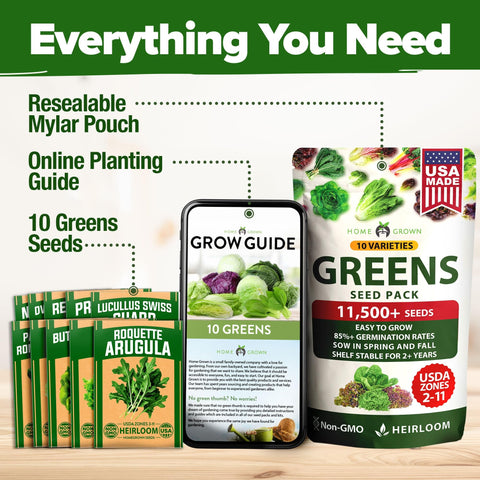 Lettuce and Leafy Greens Seeds - (10 Variety)