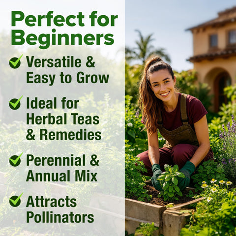 Medicinal Herb Seed Pack - 32 Varieties - Tea & Wellness Garden