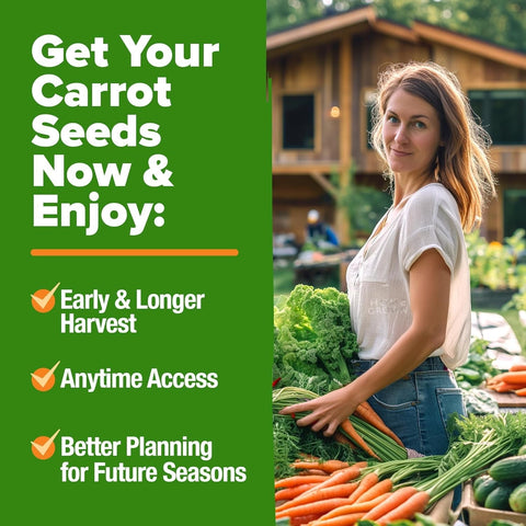 Rainbow Carrot Seed Pack - 10 Varieties - Red, Purple & Yellow Roots