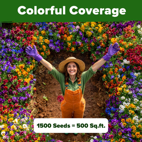 Swiss Giant Pansy Seeds - 1,500 Seeds - Cold-Tolerant Blooms