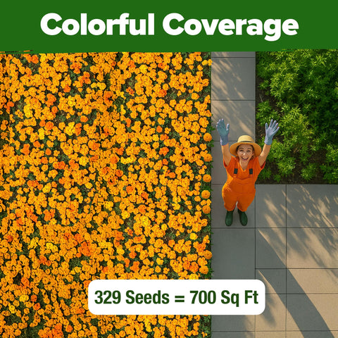 French Petite Marigold Seeds - 329 Seeds - Blooms in 45 Days