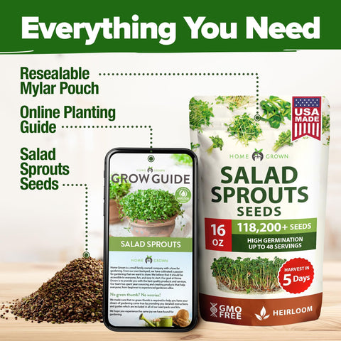 Sprouts and Microgreens Seeds Bulk Mix (16oz)