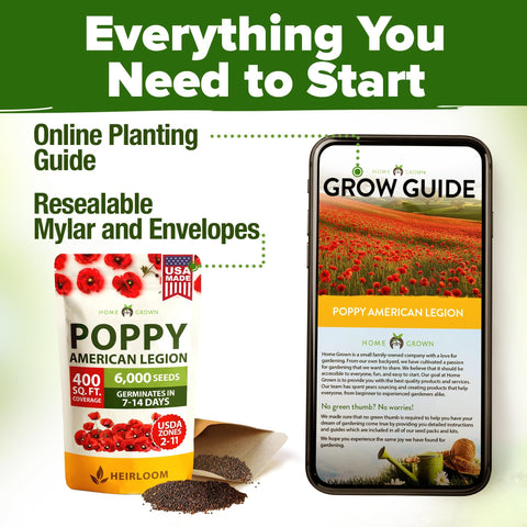 American Legion Poppy Seeds - 6,000 Seeds - Brilliant Red Blooms