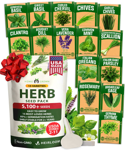 open seed vault herb garden Culinary Herb Seeds, 15 Variety, 5100+ ct, USA Grown