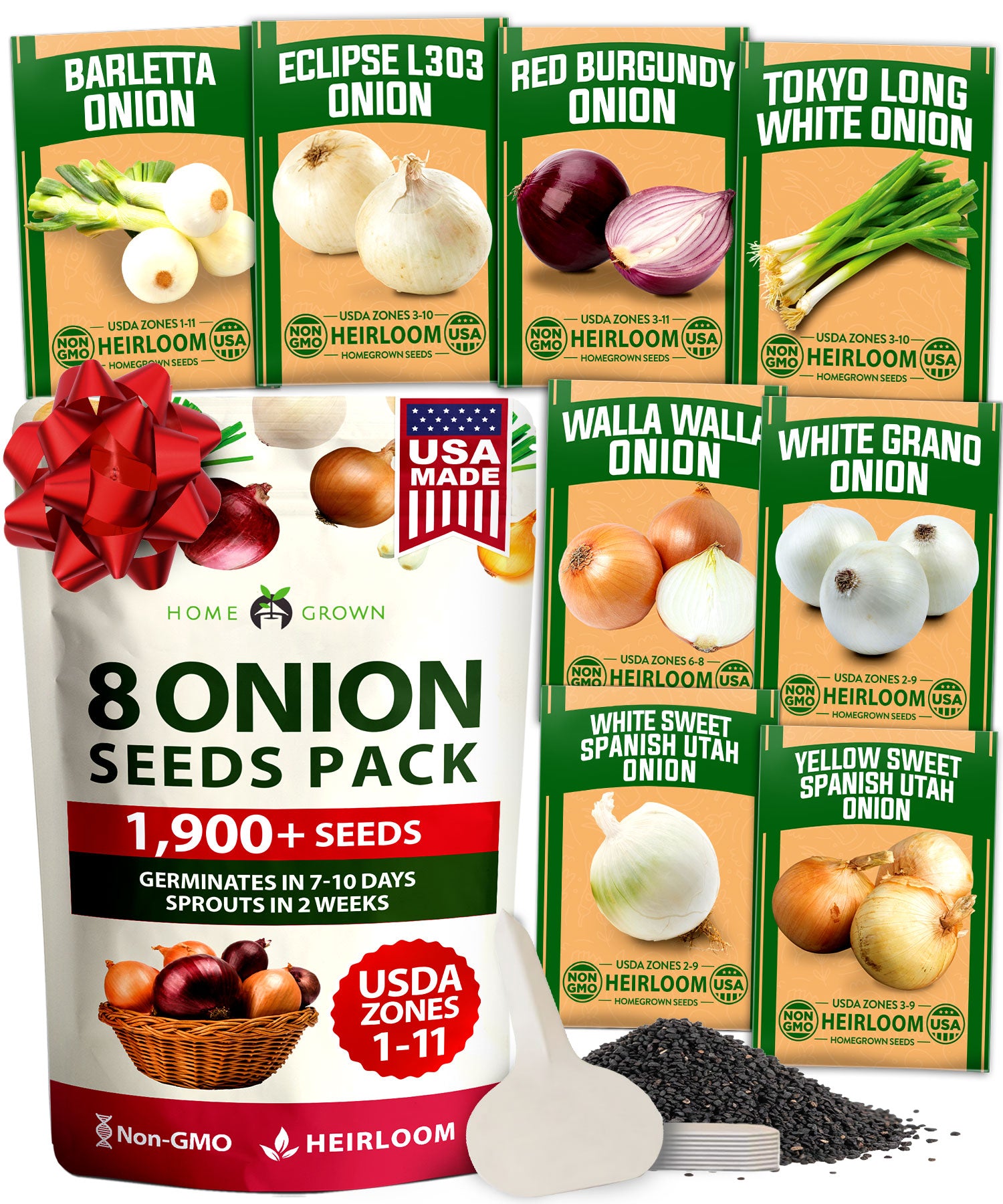 8 Onion Seeds Pack
