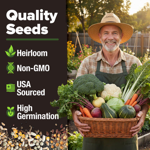 12 Winter Vegetable Seed Pack – Non-GMO, Heirloom Garden Seeds for Cold-Season Growing – High Germination, USA-Sourced Varie…
