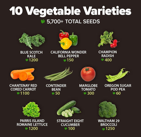 Heirloom Vegetable Seeds - (10 Variety)