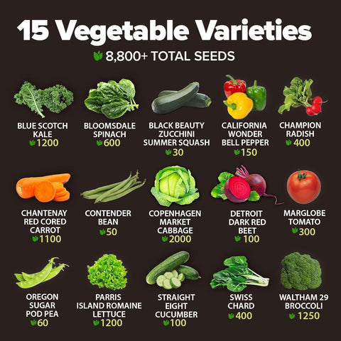 Heirloom Vegetable Seeds - (15 Variety)