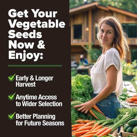12 Winter Vegetable Seed Pack – Non-GMO, Heirloom Garden Seeds for Cold-Season Growing – High Germination, USA-Sourced Varie…